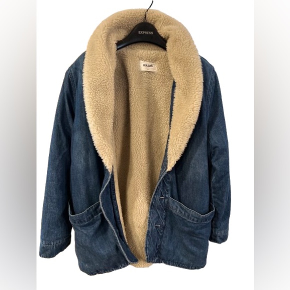 Rolla’s sherpa denim coat